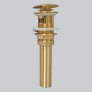 GobekUsa Brushed Gold Basin Sink Pop Up Drain with Overflow, Round Brass Waste Water Drainer