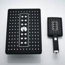 GobekUsa Black Rainfall Shower Head with Handshower - Over-head Shower Sprayer