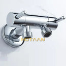GobekUsa Brass Chrome Wall Mount Bibcock Faucet - Cold Water Tap for Washing Machine, Toilet, Garden