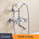 GobekUsa Gold Brass Wall Mounted Bathtub Faucet with Hand Held Shower Kit