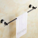 GobekUsa Black Brass & Crystal Bathroom Accessories Set - Towel Rack, Towel Bar, Paper Holder, Soap Dish, Cup Holder, Toilet JM251
