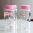 GobekUsa Kawaii Sakura Glass Water Bottle 310ml Cute Cartoon Animal Design
