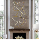 Large Ring Stainless Steel Light Fixture for Living Room, Hall, Staircase, Foyer, Stairwell