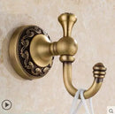 GobekUsa Copper Carved Bathroom Accessories Set: Towel Shelf, Towel Bar, Paper Holder, Cloth Hook