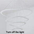 GobekUsa Circle Rings Acrylic LED Pendant Lights for Living Room and Dining Room