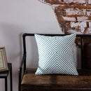 GobekUsa Blue Geometric Embroidered Canvas Cotton Cushion Cover 45x45cm