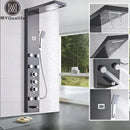 GobekUsa Black Massage Jets Rain Shower Column Thermostatic Mixer Shower Panel