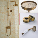 GobekUsa Brass Rainfall Shower Faucet Set with Handshower