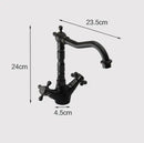 GobekUsa Black Bronze Swan Basin Faucet Dual Cross Handle Deck Mounted Bathroom Mixer