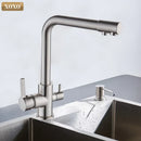 GobekUsa Black Kitchen Faucet Mixer Tap 360° Rotation Water Features
