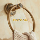 GobekUsa Antique Brass Towel Ring - Wall-Mounted Round Towel Holder for Bathroom
