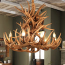 GobekUsa Deer Antler Chandelier: American Retro Resin Horn Lamps for Rustic Home Decor