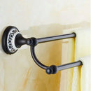 GobekUsa Black Porcelain Brass Bathroom Accessories Set
