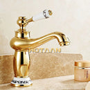 GobekUsa Gold Finish Modern Luxury Basin Faucet Single Handle Hot & Cold Brass Tap