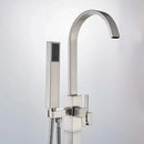GobekUsa Freestanding Tub Faucet with Handshower: Brushed Nickel Floor Mounted Mixer Tap