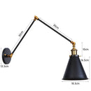 GobekUsa Iron Loft Retro Wall Lamp Sconce Indoor LED Industrial Black Brass