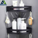 GobekUsa Aluminum Black Corner Basket Cosmetic Rack for Bathroom and Kitchen Storage
