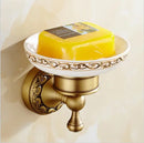 GobekUsa Copper Carved Bathroom Accessories Set: Towel Shelf, Towel Bar, Paper Holder, Cloth Hook