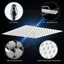 GobekUsa 12-Inch Stainless Steel Square Rainfall Shower Head - Chrome Luxury Bathroom Fixture