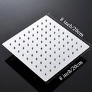 GobekUsa 12-Inch Stainless Steel Square Rainfall Shower Head - Chrome Luxury Bathroom Fixture