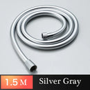 GobekUsa High Pressure PVC Shower Hose with Handheld Head - Silver & Golden Smooth Design