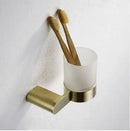 GobekUsa Brushed Gold Bathroom Hardware Set: Towel Rack, Paper Holder, Toilet Brush Holder, Hooks