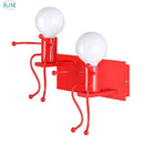 GobekUsa Cartoon Children Iron Wall Lamps for Nordic Modern Living Bedroom Decor