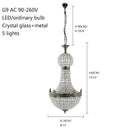 GobekUsa Art Deco Crystal LED Chandelier in 2 Sizes for Parlor, Bedroom, Lobby, Hotel