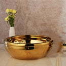 GobekUsa Golden Ceramic Washbasin and Brass Mixer Faucet Set