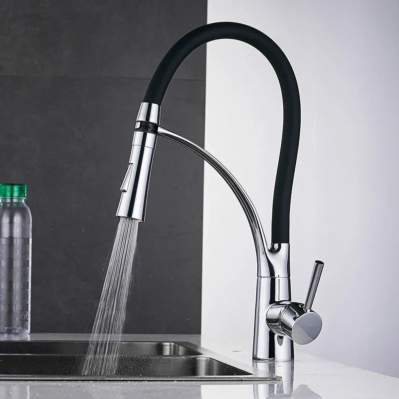 GobekUsa LED Kitchen Faucet with Rubber Design and Single Handle Pull Down, photo 5 of 12