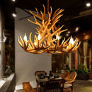 GobekUsa Deer Antler Chandelier: American Retro Resin Horn Lamps for Rustic Home Decor