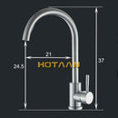 GobekUsa Brushed Nickel Stainless Steel Kitchen Faucet with Single Handle and Single Hole