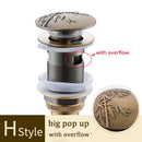 GobekUsa Brass Bathroom Sink Pop Up Drain for Lavatory Basin - HJ-0618F