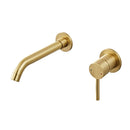 GobekUsa Gold Brass In-Wall Basin Faucet Mixer Tap for Hot Cold Bathroom Sink