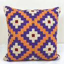 GobekUsa Embroidered Kilim Style Cushion Cover 45x45cm Canvas Cotton Pillow Square