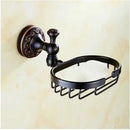 GobekUsa Carved Flowers Blackened Copper Bathroom Accessories Set