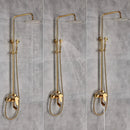 GobekUsa Dual Handle Brass Bathtub Shower Faucet Set with 8" Rainfall Shower Head