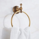 GobekUsa Brass Antique Bath Hardware Set: Towel Rack, Paper Holder, Towel Hanger, Toilet Brush Holder