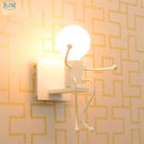 GobekUsa Cartoon Children Iron Wall Lamps for Nordic Modern Living Bedroom Decor