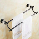 GobekUsa Black Brass & Crystal Bathroom Accessories Set - Towel Rack, Towel Bar, Paper Holder, Soap Dish, Cup Holder, Toilet JM251