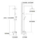 GobekUsa Black Brass Wall Mounted Bathtub Faucet Set - Rain Shower Head, Handheld, Square