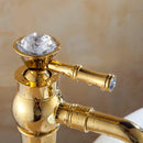 GobekUsa Gold Brass Single Handle Bathroom Mixer Taps for Counter top Basin