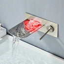 GobekUsa LED Waterfall Wall Mount Bath Faucet with Temperature Control
