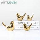GobekUsa Gold Ceramic Bird Figurines Home Decor - Fashionable Wedding Ornaments