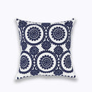 GobekUsa Blue Zigzag Geometric Embroidered Cushion Cover 45x45cm