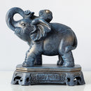 GobekUsa Elephant Couple Resin Statue for Living Room Office Tabletop Ornament