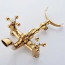 GobekUsa Gold Brass Bathroom Shower Faucet Set Single Handle Rainfall Wall Mounted