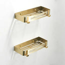 GobekUsa Bath Set: Towel Rack, Corner Shelf, Paper Holder, Mixer Faucet - Brushed Matt Gold