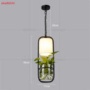 GobekUsa Black Iron Cage Pendant Light with Glass Cloth Shade E14 Loft Hanging Lamp