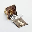 GobekUsa Antique Brass Shower Drain Cover Euro Art Carved Bathroom Strainer